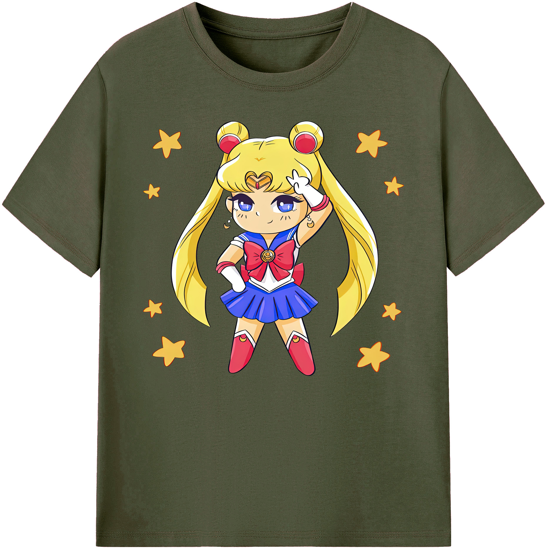 （画像用） 美少女戦士セーラームーン 月野 うさぎ つきの うさぎ Sailor Moon Tsukino Usagi 綿100％ メンズ半袖Tシャツ｜肌触りやわらか＆通気性